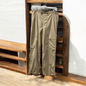 Primark Cargo Pants Lightweight Drawstring Waist Casual Khaki‎ Size 2